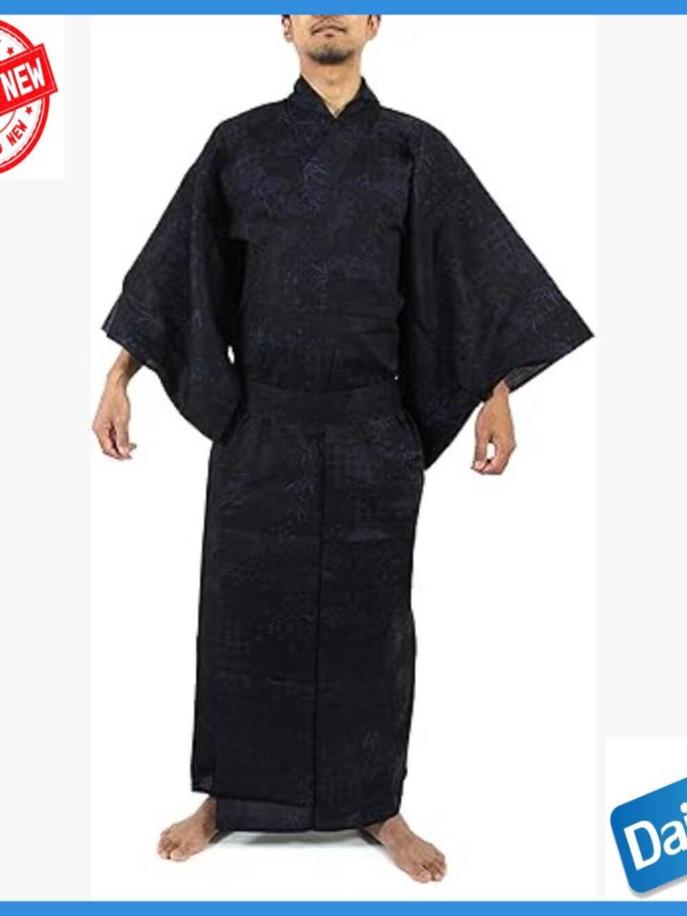 Japanese Yukata Robe with Obi Belt, 100% Cotton, Size L, Festival Wear